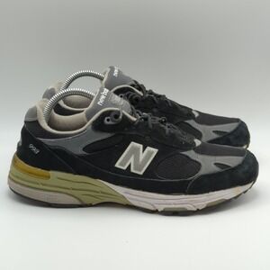 New Balance 993 Shoes Mens Size 9 Black Suede Mesh Running Made in USA MR993BK